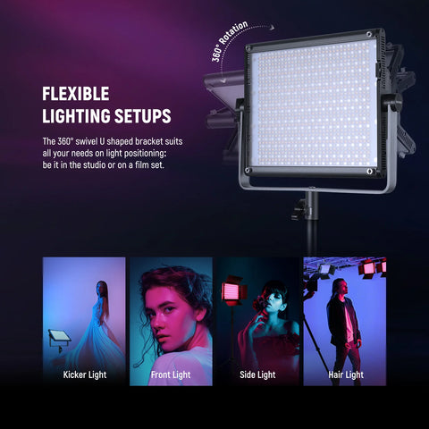 Neewer 2 × RGB1200 RGBWW LED Light 60w Kit Stand and Bag