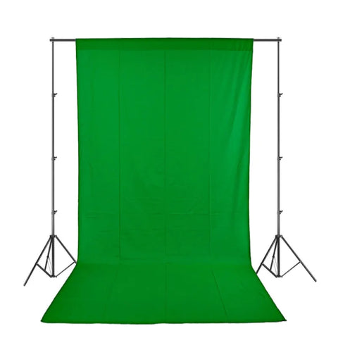 Cotton Fabric Backdrop Bundle | 1.8x3m Chroma-key Green + 3x2.6m Portable Stand