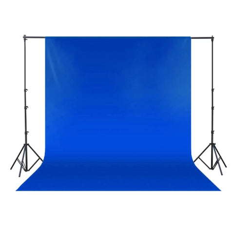Cotton Fabric Backdrop Bundle | 3x3.6m Blue + 3.2x2.8m Portable Stand