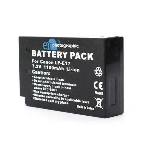 E-photographic 1100 Mah Lithium Lp-e17 Battery + Charger-canon Dslr & Mirrorless - Ephlpe17b