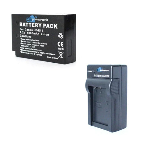 E-photographic 1100 Mah Lithium Lp-e17 Battery + Charger-canon Dslr & Mirrorless - Ephlpe17b