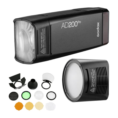 Godox Bundle | Ad200 Pro 200w Pocket Flash + H200r Round Head Attachment + Ak-r1 Magnetic Modifier
