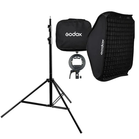 Godox Bundle | Sggv 80cm Folding Softbox + Light Stand + Flash Bracket