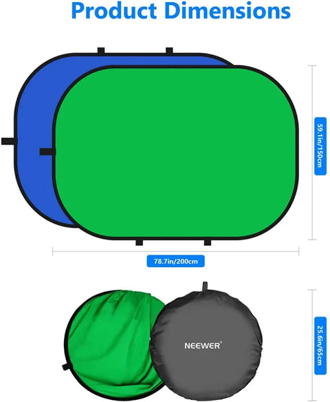 Neewer 150x200cm Green & Blue Folding Collapsible Backdrop