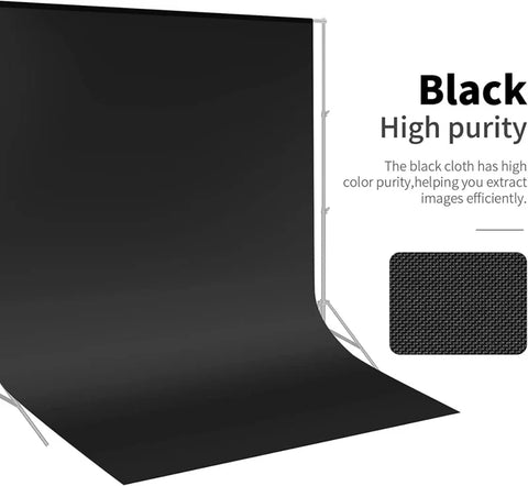 Neewer 3x3.6m Black Muslin Cotton Photography Backdrop