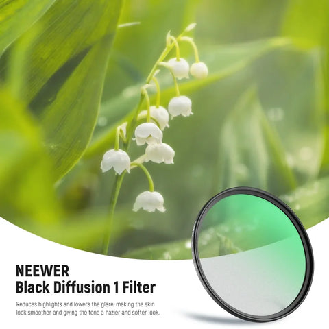 Neewer 52mm Black Diffusion 1/8 Filter Dream Cinematic Effect Camera