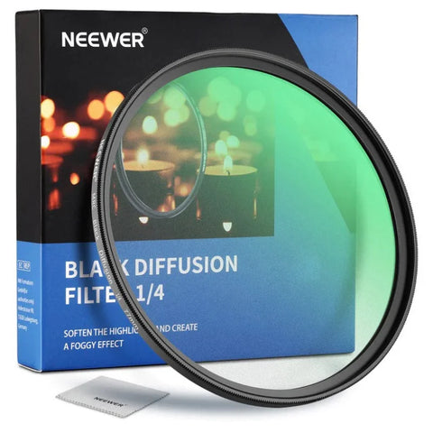 Neewer 67mm Black Diffusion 1/4 Filter Dream Cinematic Effect Camera