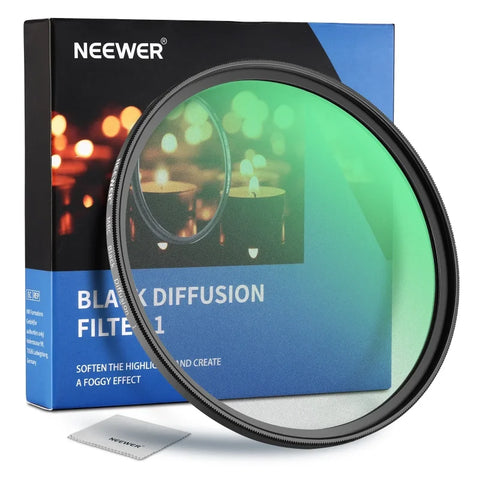Neewer 72mm Black Diffusion 1/8 Filter Dream Cinematic Effect Camera