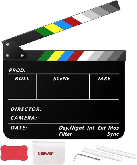 Neewer Acrylic Film Clapper Board 20x30cm Plastic Movie Theater Decor Clapboarde
