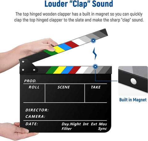 Neewer Acrylic Film Clapper Board 20x30cm Plastic Movie Theater Decor Clapboarde