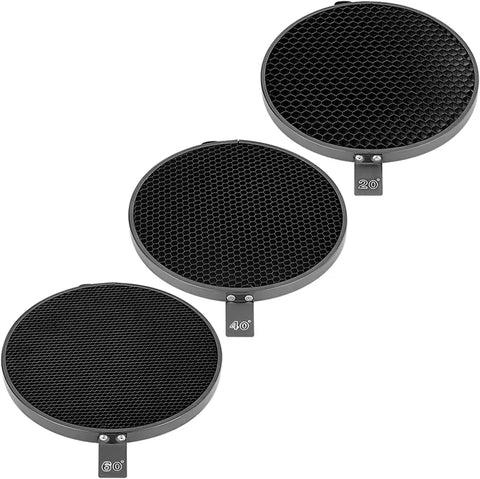 Neewer Reflector Dish 7 Inches/18 Centimeters Soft Diffuser With 20/40/60 Degree Honeycomb Grid