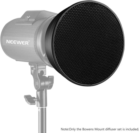 Neewer Reflector Dish 7 Inches/18 Centimeters Soft Diffuser With 20/40/60 Degree Honeycomb Grid