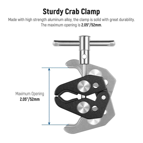 Neewer St48 Crab Clamp Articulated 1/4 Mini Ball Head For Microphones And Camera Lighting