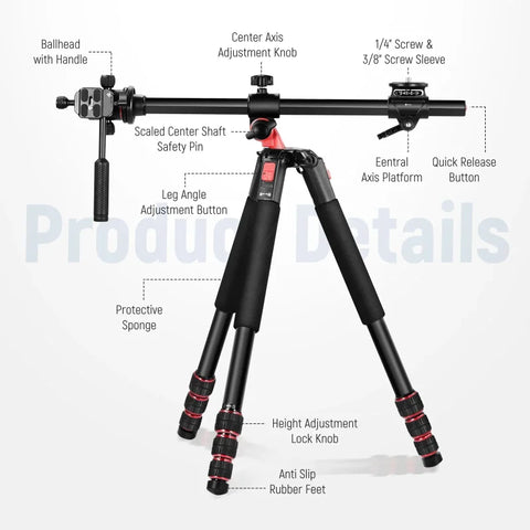 Neewer Tp27 73.6’ 2-in-1 Tripod With Boom Arm And Monopod