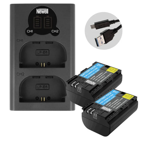 Newell Lp-e6n Chabatt Xtra Power Set (2 x Batteries; 1 Dual Charger) For Canon Cameras