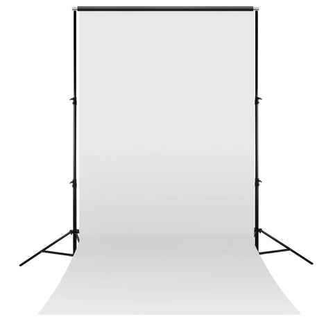 Pvc Backdrop Bundle | 1.37x3m White Studio + Steel Crossbar + Stands
