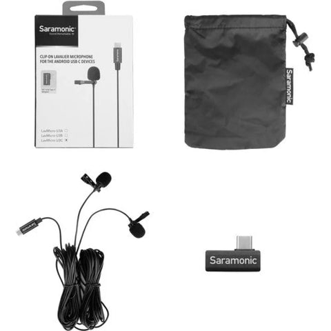 Saramonic Lavmicro U3c Clip On Dual Lavalier Microphone For Android Usb-c Devices