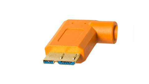 Tethertools Tetherpro Camera Tethering Cable Usb 3.0a Male To Micro-b Right Angle 4.6m Orange