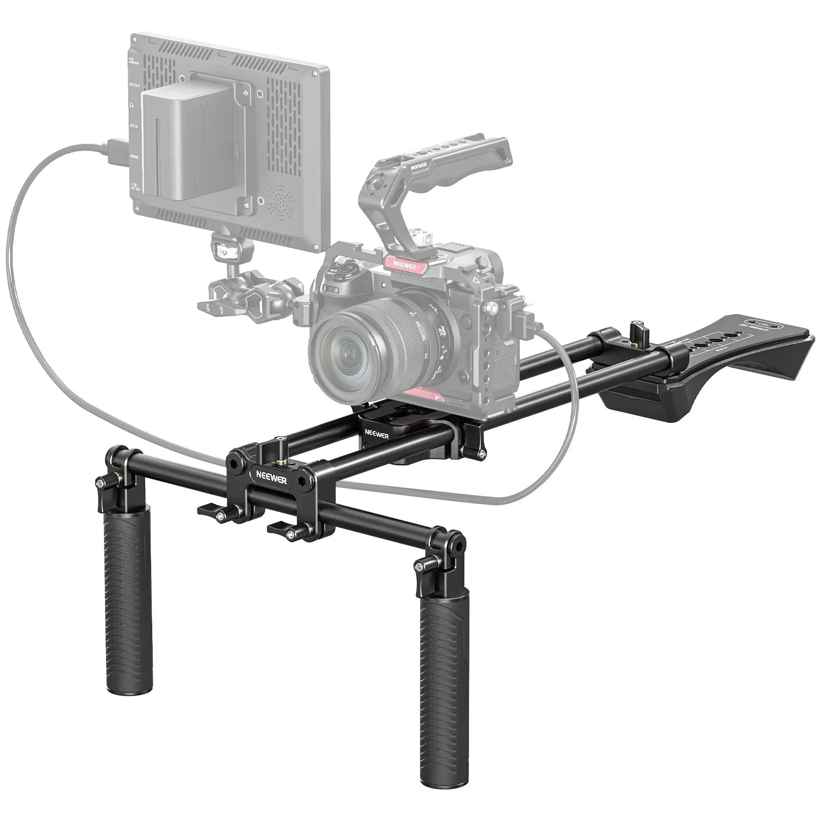 Neewer SR004 Universal Shoulder Camera Rig Kit with 15mm Rods and Dual Handles
