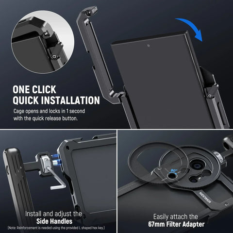 Neewer Pa021 + pa033 Handheld Cage with Filter Thread Adapter for Samsung S23 Ultra • Camerastuff • South Africa