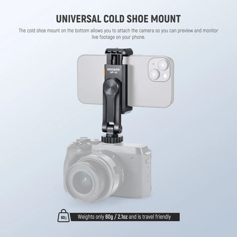 Neewer BASICS SP 10 Smartphone Tripod Mount Holder with 1/4Inch Thread & Cold Shoe