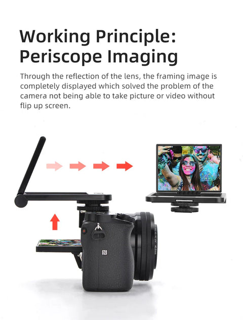 Kingma Portable VL009 Selfie or Vlogging Mirror with Cold Shoe Mount