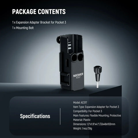 Neewer BASICS AC017 Extension Adapter Bracket For DJI Osmo Pocket 3