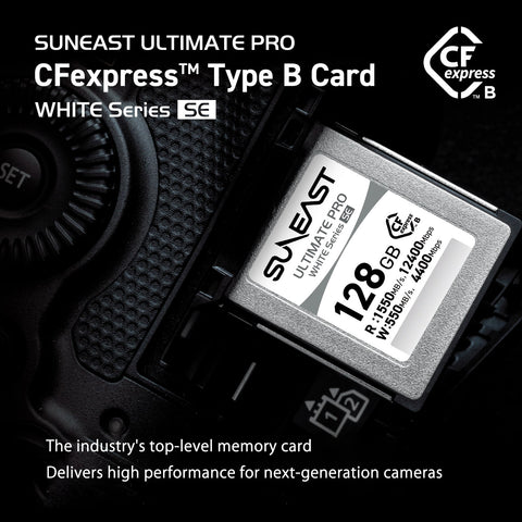 Suneast Cfexpress Type-b 128gb Memory Card White Se Series 550mb/s • Camerastuff • South Africa