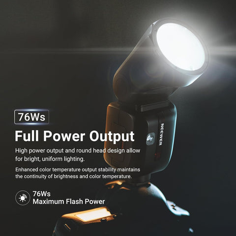 Neewer Z2PROS TTL Round Head Flash Speedlite With 3000Mah Lithium Battery