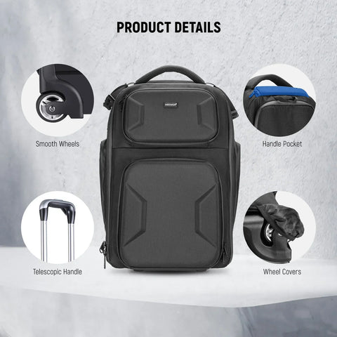 Neewer Pb027 2-in-1 Pull Bar Rolling Camera Backpack • Camerastuff • South Africa