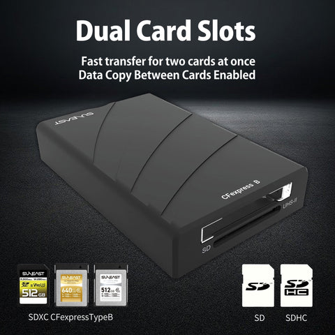 Suneast Cfexpress Type b & Sd Uhs-ii Dual Slot Card Reader • Camerastuff • South Africa