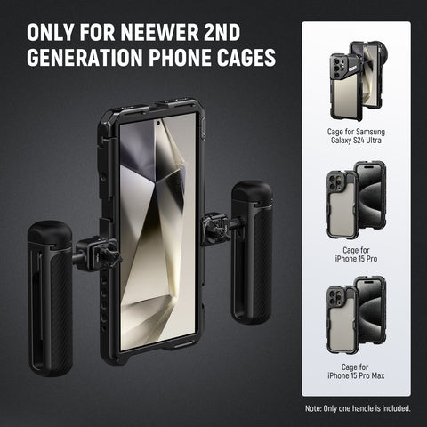 Neewer PA045B Quick Release Side Handle For Phone Cage With Plastic Top(Black Knob)