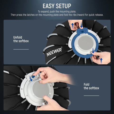Neewer NS71P 60cm Quick Release Parabolic Softbox with Grid Bowens Mount