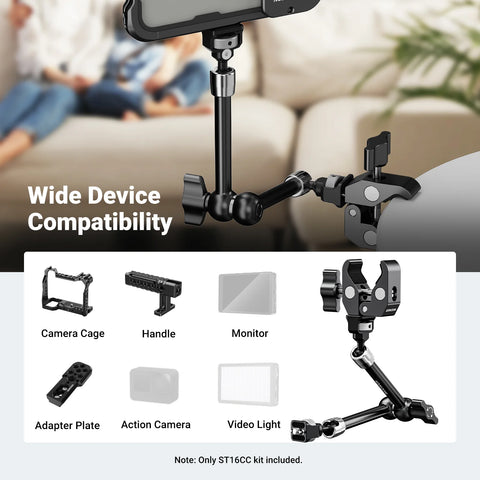 Neewer ST16 Articulating Magic Arm with ARRI Pins and Super Clamp