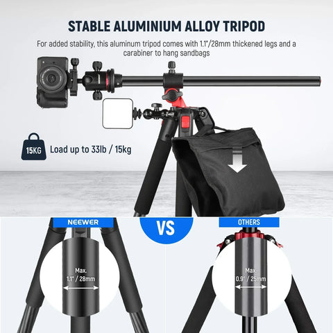 Neewer N284l + g0 79’’/200cm Magnesium Aluminium Alloy 2-in-1 Tripod and Monopod with Ball Head • Camerastuff • South