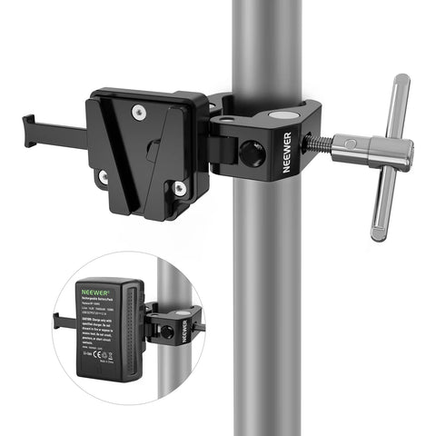 Neewer PS006 V-Lock Mount Battery Plate With Super Clamp