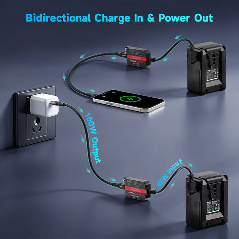 Alvins Cables D-tap to USB-C PD Bidirectional Cable (100W 24cm)
