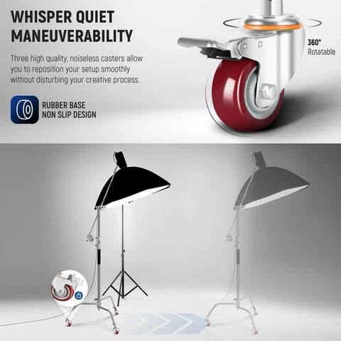 Neewer Sc186w 186cm Stainless Steel Heavy-duty Mini C-stand with Casters Wheels • Camerastuff • South Africa