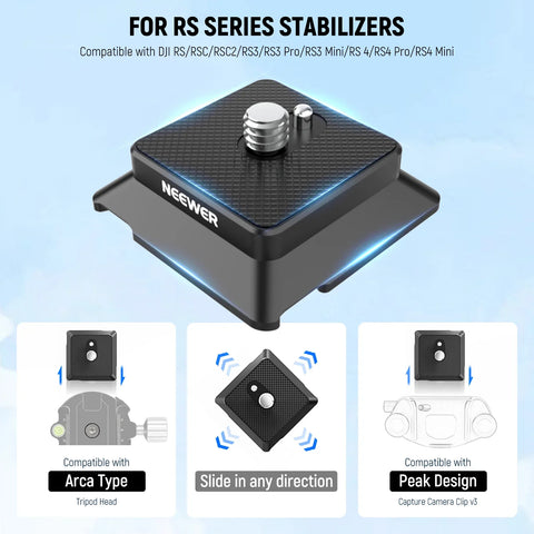 Neewer UA078 Arca Type Quick Release Plate with 1/4Inch Screw