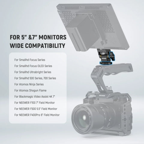 Neewer MA006 Swivel & Tilt Adjustable Cold Shoe Monitor Mount 1/4 Screw Locating Pin