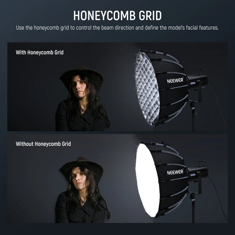 Neewer NS71P 60cm Quick Release Parabolic Softbox with Grid Bowens Mount