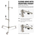 Neewer St198ss 198cm Stainless Steel Wheeled Stand with Double Pistol Grips • Camerastuff • South Africa
