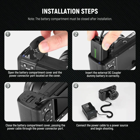 Neewer Vp-fw50 D-tap to Np-fw50 Dummy Battery & Cable • Camerastuff • South Africa