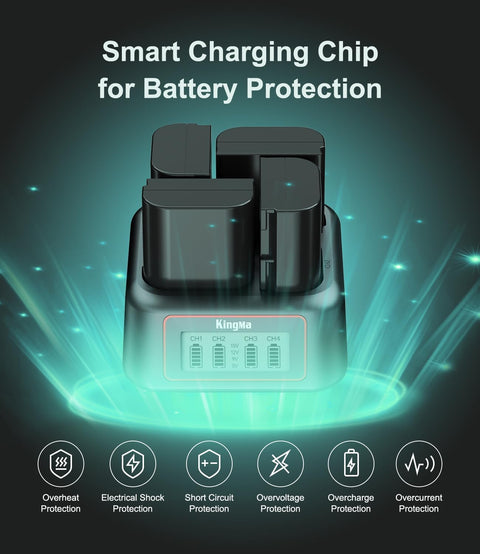 KingMa BM069 4-Bay USB-C Charger for Canon LP-E6NH