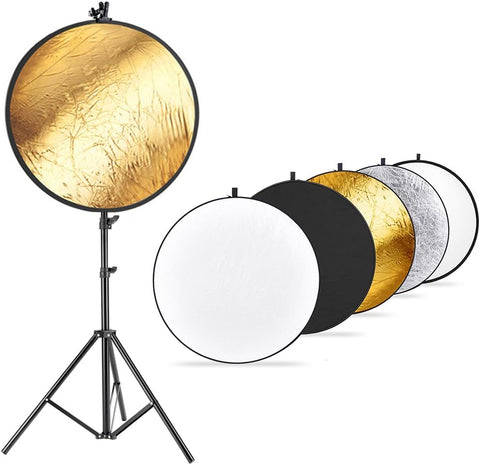 Neewer Reflector Kit and Light Stand 110cm 5-in-1 Multi-Disc Reflector + 190cm Stand