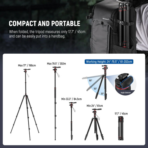 Neewer TP08 77inch Camera 2-in-1 Tripod & Monopod