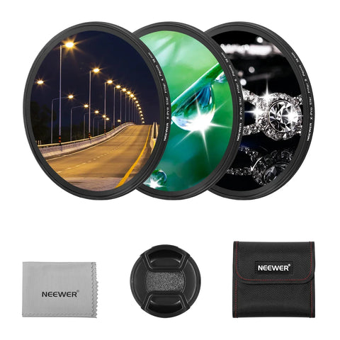 Neewer Hd 3pcs Star Lens Fx Filter Set 4 Points 6 and 8 58mm • Camerastuff • South Africa
