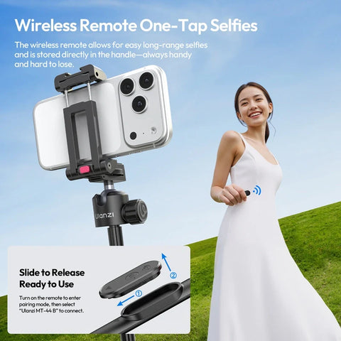 Ulanzi MT-44B 2-in-1 Selfie Stick Tripod Quadpod S056