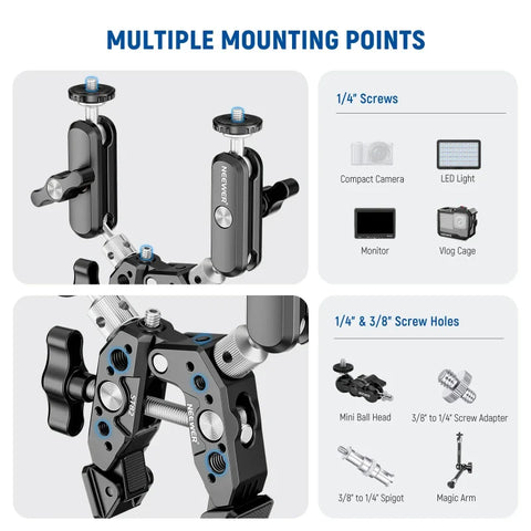 Neewer ST82 Heavy-Duty Super Clamp with Double Magic Arm