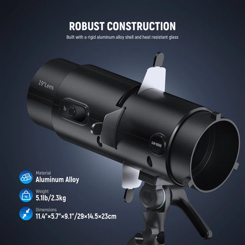 Neewer LS-300 19° Spotlight Optical Snoot Projector Head with Bowens Mount